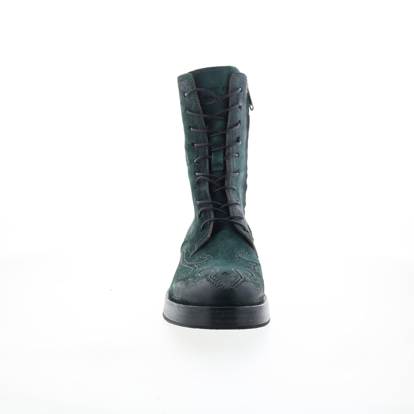 Tatton Womens Green Leather Zipper Casual Dress Boots