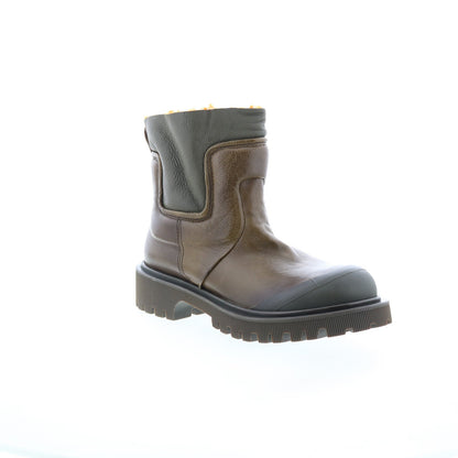Theodore Fur Womens Brown Leather Slip On Casual Dress Boots