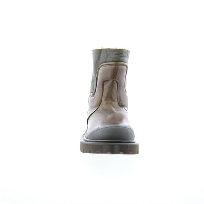 Theodore Fur Womens Brown Leather Slip On Casual Dress Boots