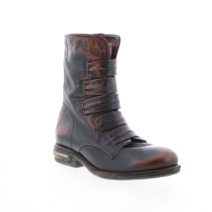 Traver Womens Brown Leather Zipper Casual Dress Boots