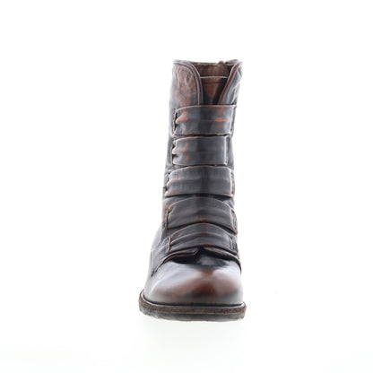 Traver Womens Brown Leather Zipper Casual Dress Boots