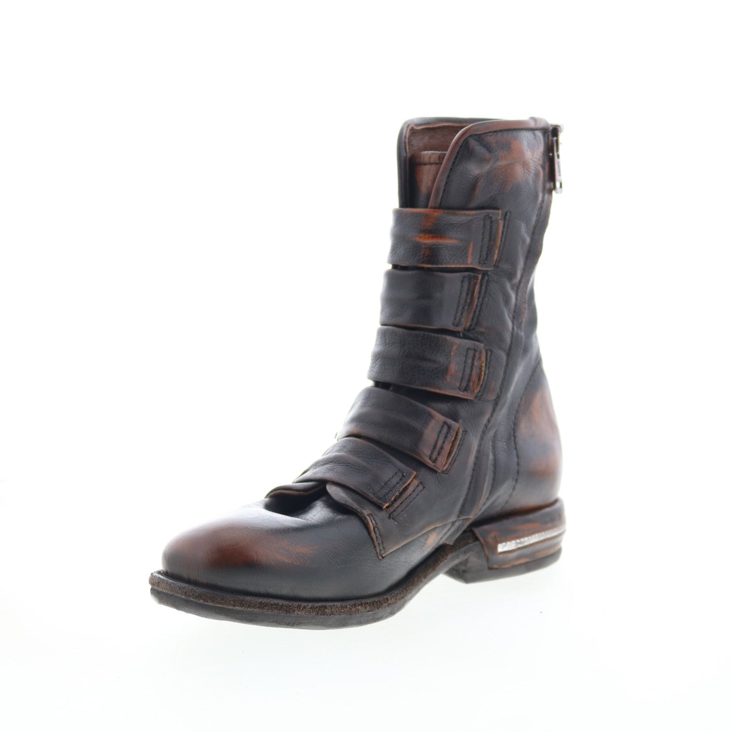 Traver Womens Brown Leather Zipper Casual Dress Boots