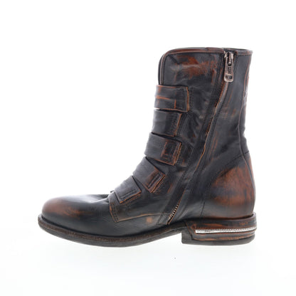 Traver Womens Brown Leather Zipper Casual Dress Boots