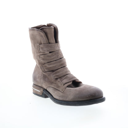 Traver Womens Gray Leather Zipper Casual Dress Boots