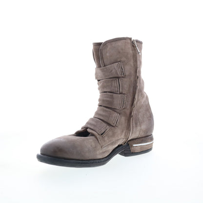 Traver Womens Gray Leather Zipper Casual Dress Boots