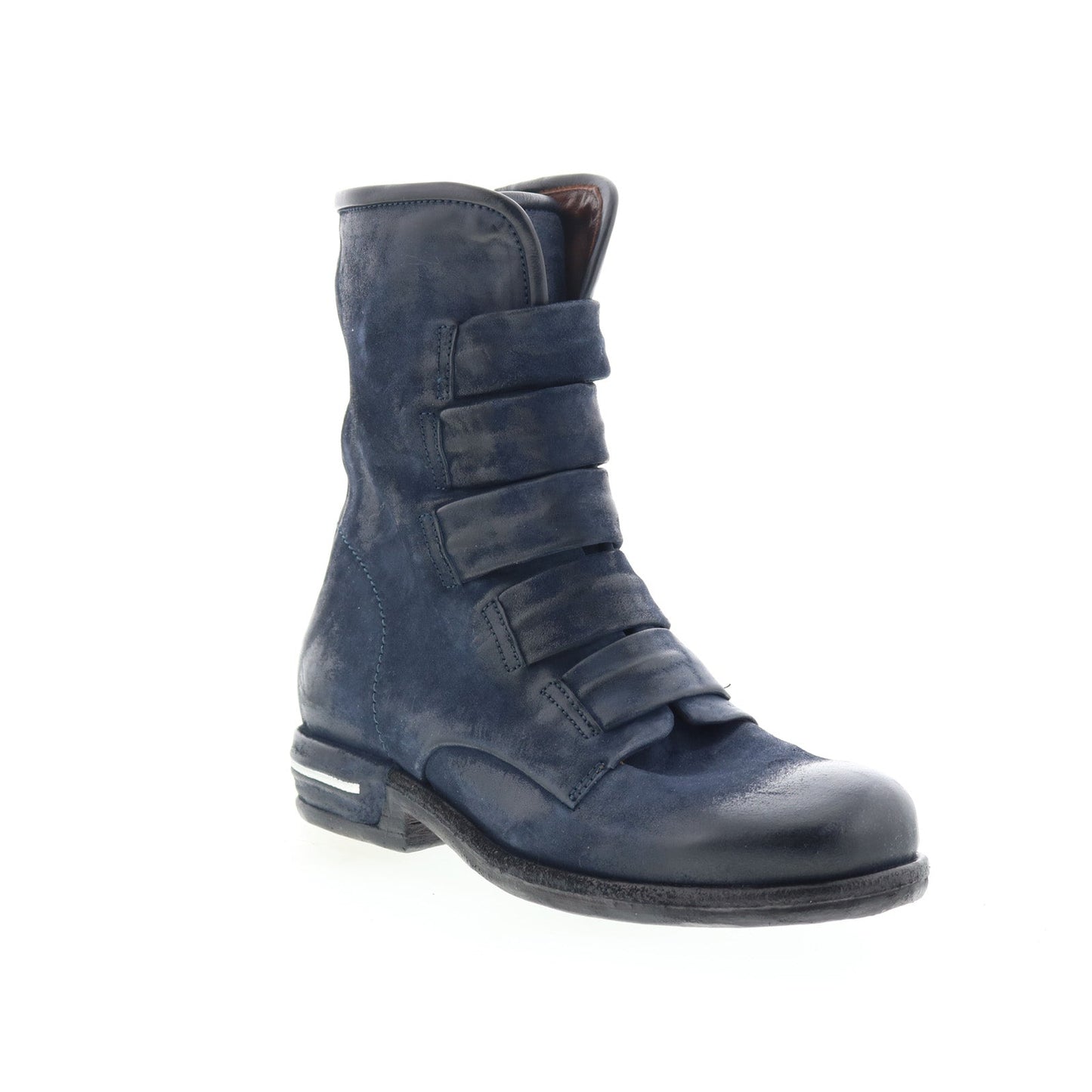 Traver Womens Blue Leather Zipper Casual Dress Boots
