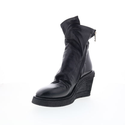 Tremont Womens Black Leather Zipper Casual Dress Boots