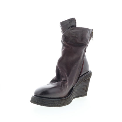 Tremont Womens Brown Leather Zipper Casual Dress Boots