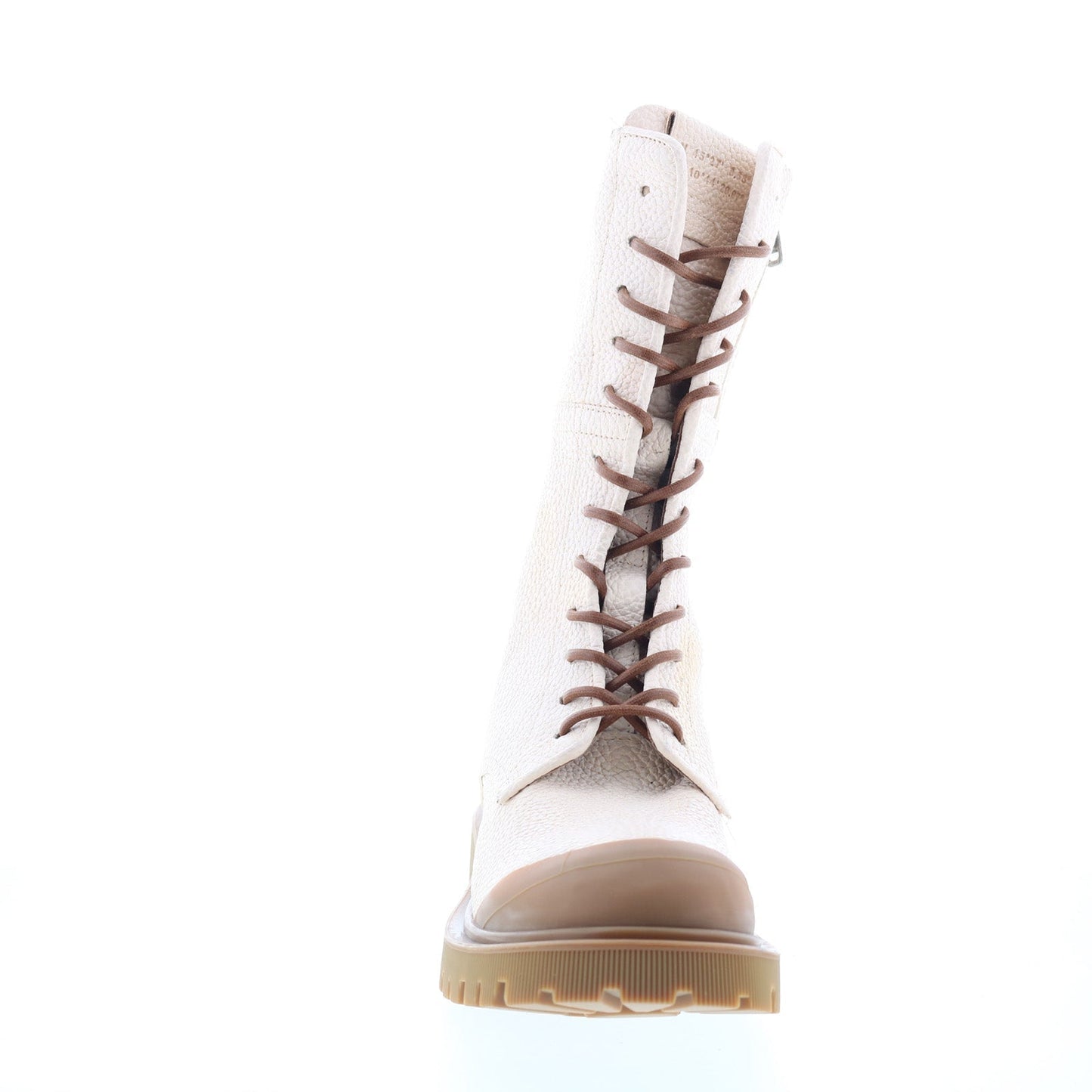 Trevy Womens Beige Leather Zipper Casual Dress Boots
