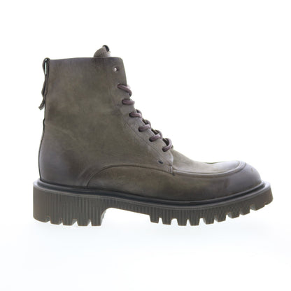 Truett Womens Green Leather Lace Up Casual Dress Boots