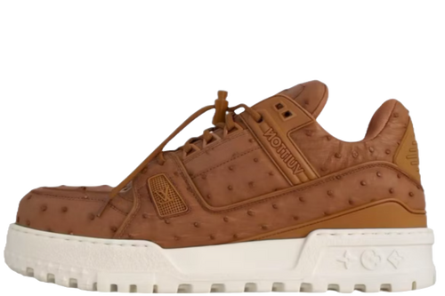 Brown Ostrich Trainer Maxi Brown/White