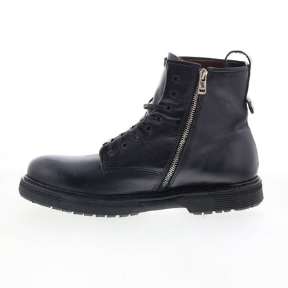 Renald U32210-201-6002 Mens Black Leather Zipper Casual Dress Boots