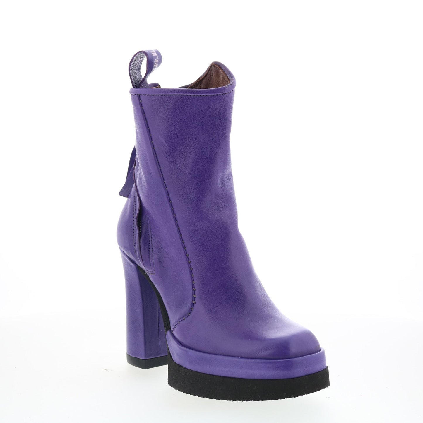 Vale Womens Purple Leather Zipper Ankle & Booties Boots