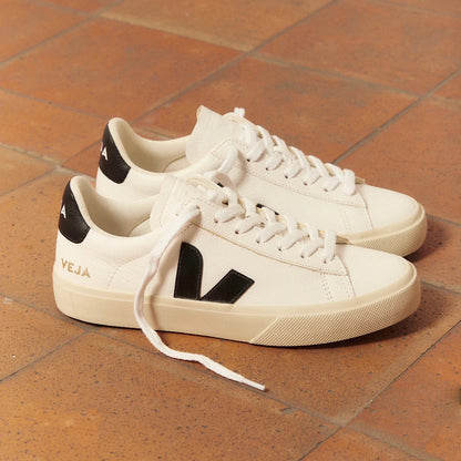 Women's Campo Leather in White Black