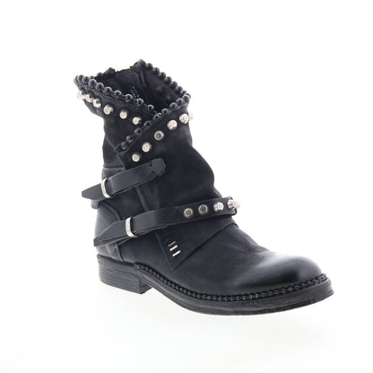 Vianne Womens Black Leather Zipper Casual Dress Boots
