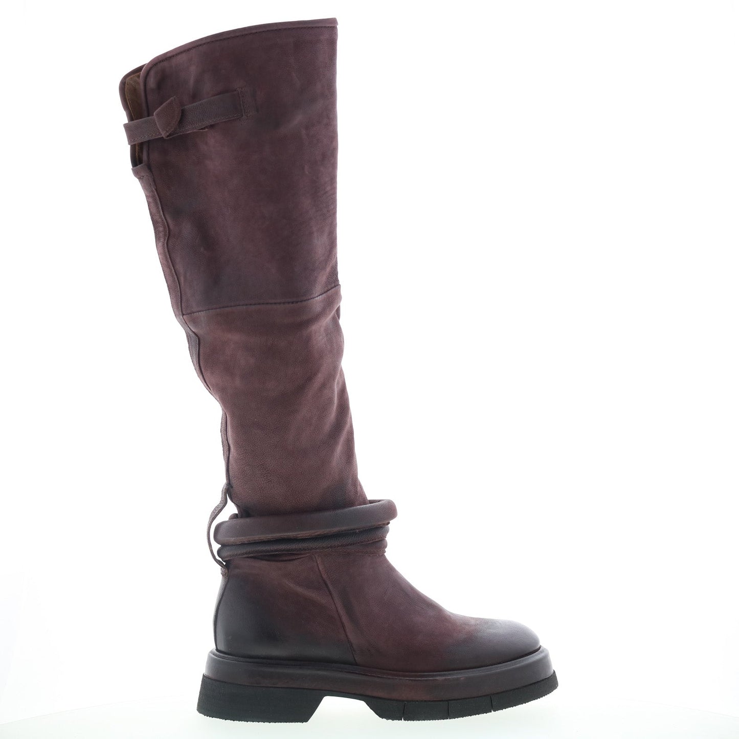 Vick Womens Brown Leather Zipper Knee High Boots