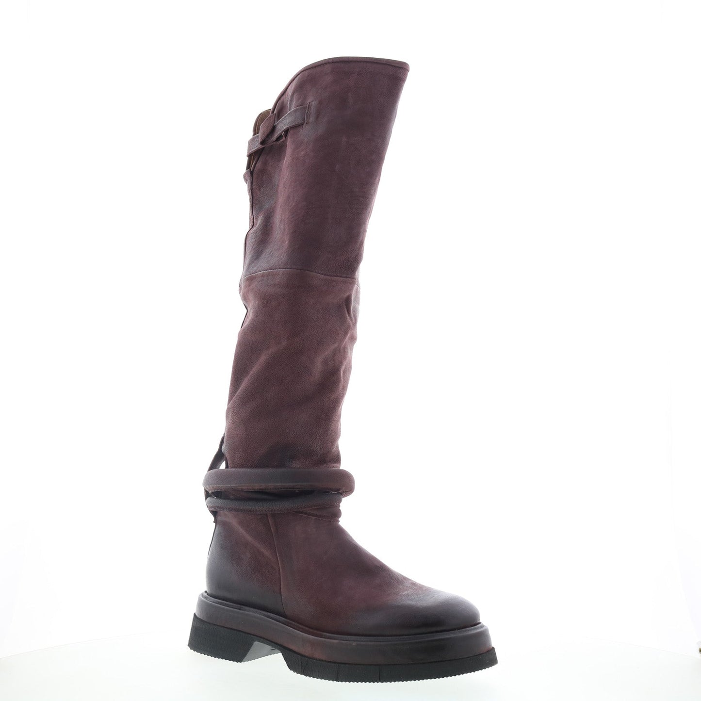 Vick Womens Brown Leather Zipper Knee High Boots