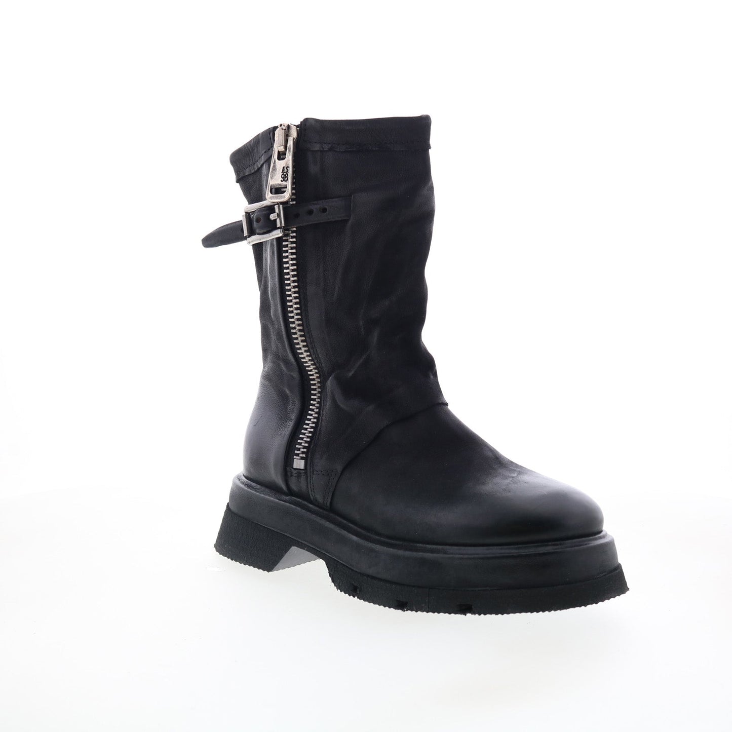 Vinson Womens Black Leather Zipper Casual Dress Boots