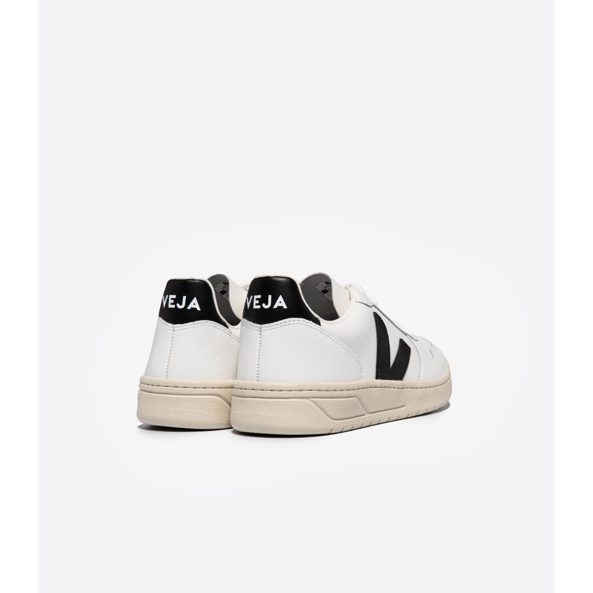 Women's V-10 Leather Sneaker in White Black