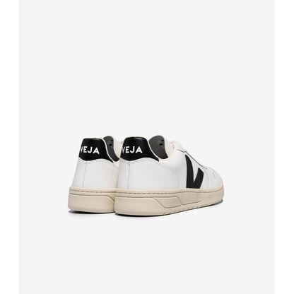 Men's V-10 Leather Sneaker in White Black